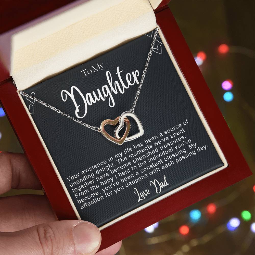 To My Daughter Hearts Necklace