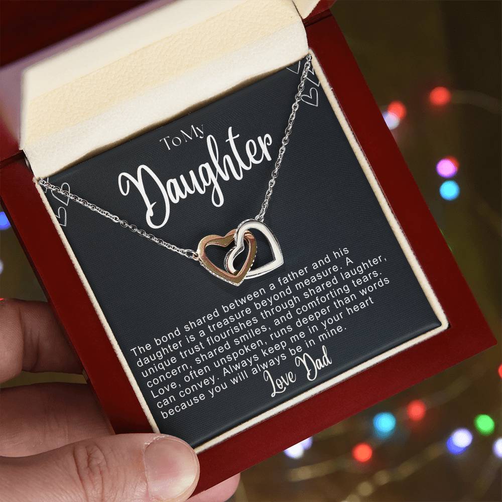 To My Daughter Hearts Necklace