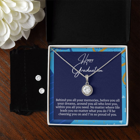 Happy Graduation Necklace and Earrings Set