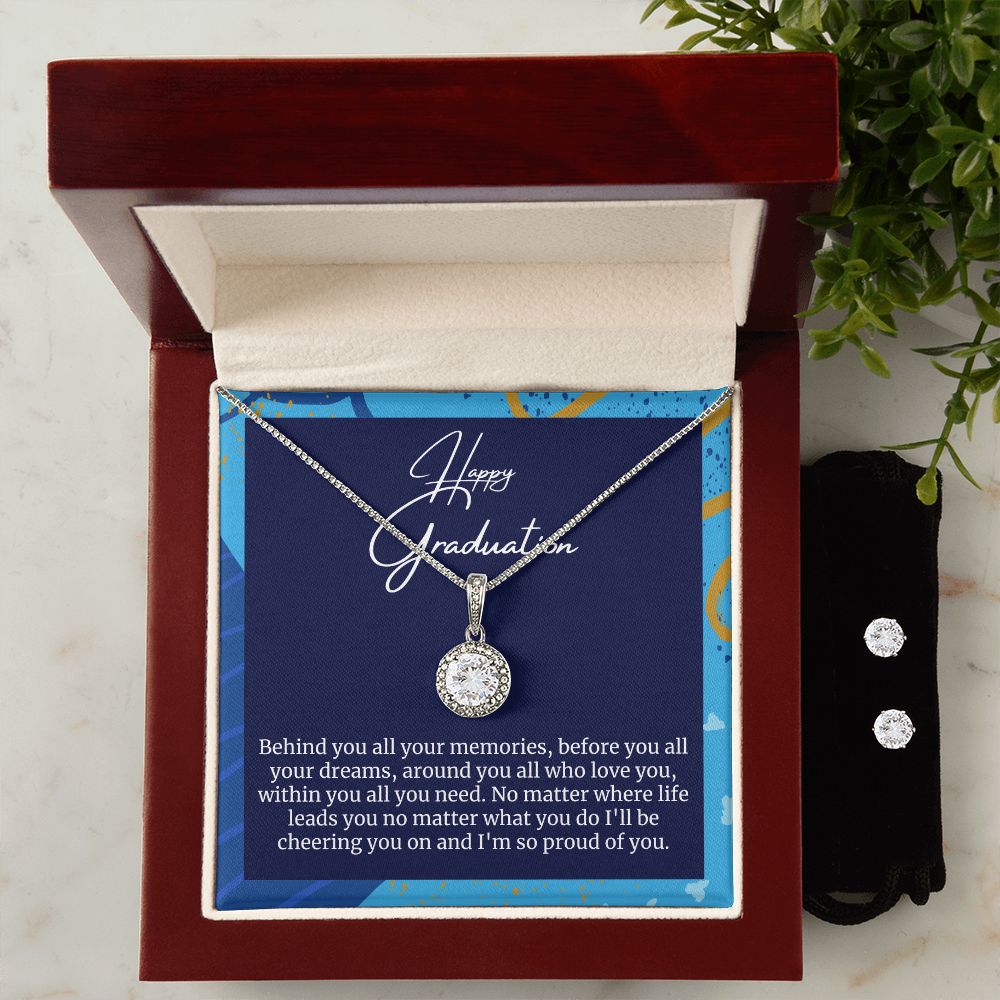 Happy Graduation Necklace and Earrings Set