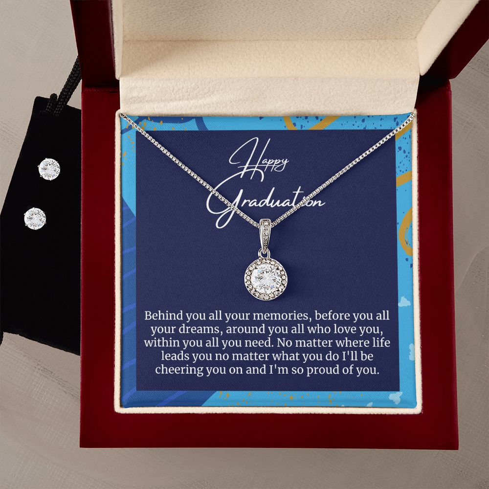 Happy Graduation Necklace and Earrings Set