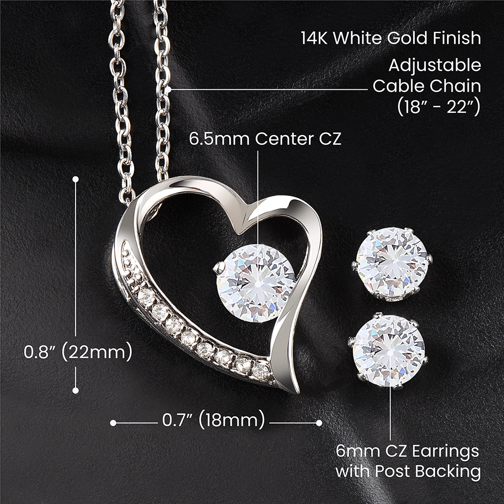 [ALMOST SOLD OUT] Soulmate Heart Necklace & Free Earrings-You Are The Calm To My Chaos