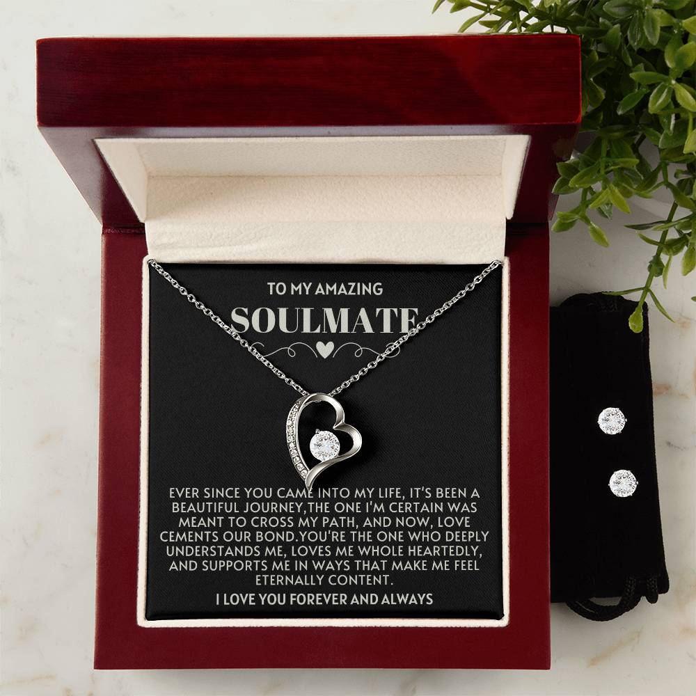 [ALMOST SOLD OUT] Soulmate Heart Necklace & Free Earrings-Deeply Understands Me