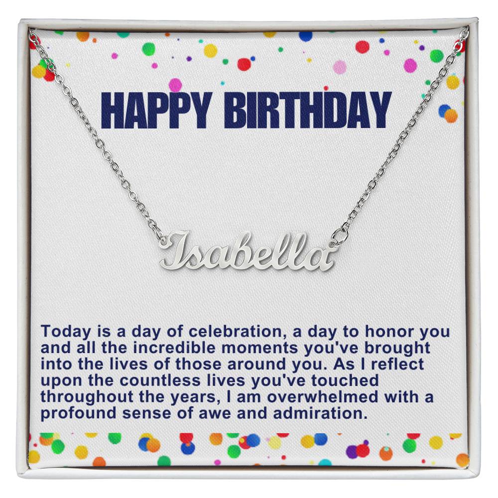 Happy Birthday Customized Name Necklace