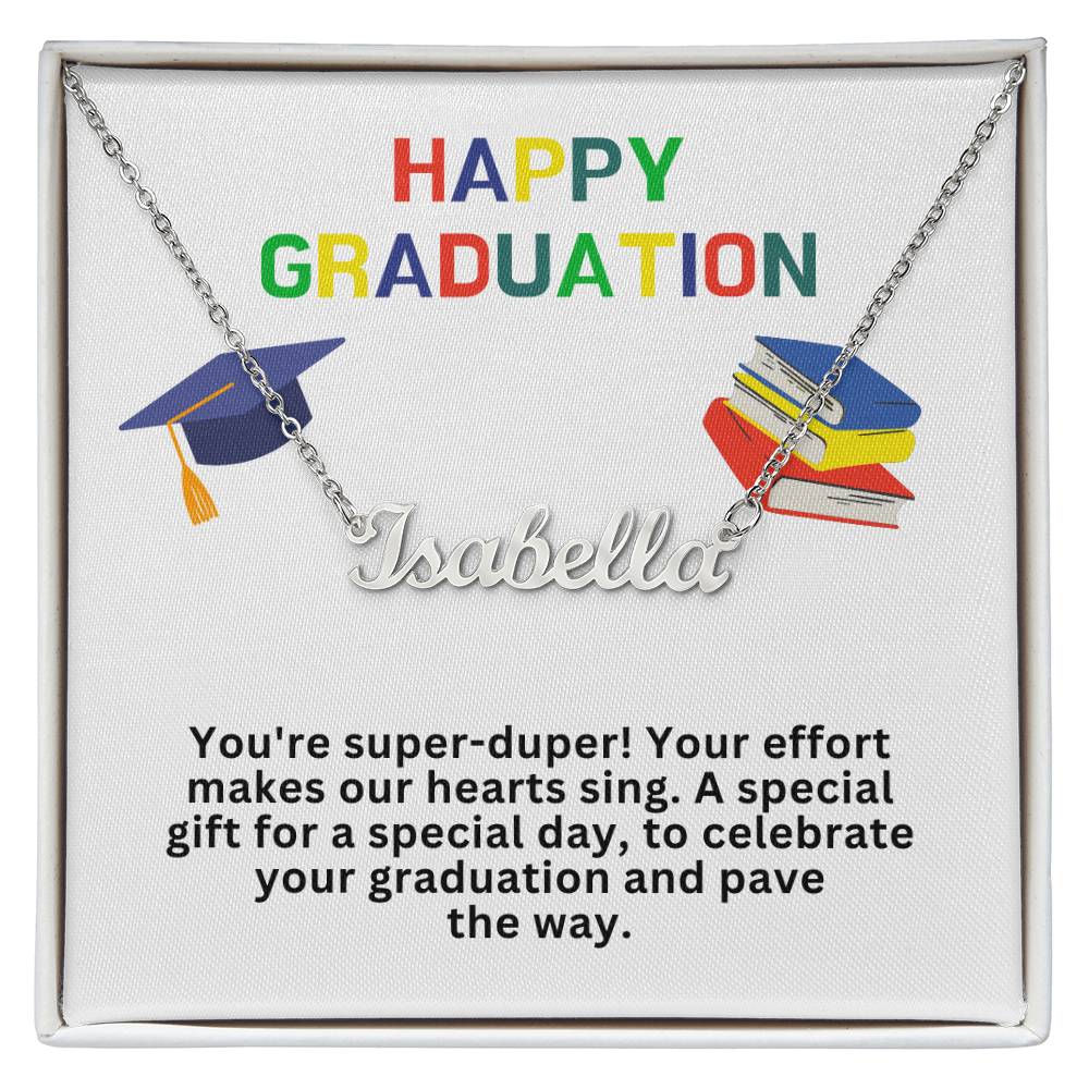 Happy Graduation Custom Name Necklace