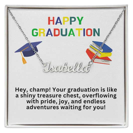 Happy Graduation Custom Name Necklace