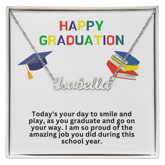 Happy Graduation Custom Name Necklace