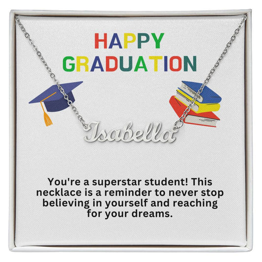 Happy Graduation Custom Name Necklace