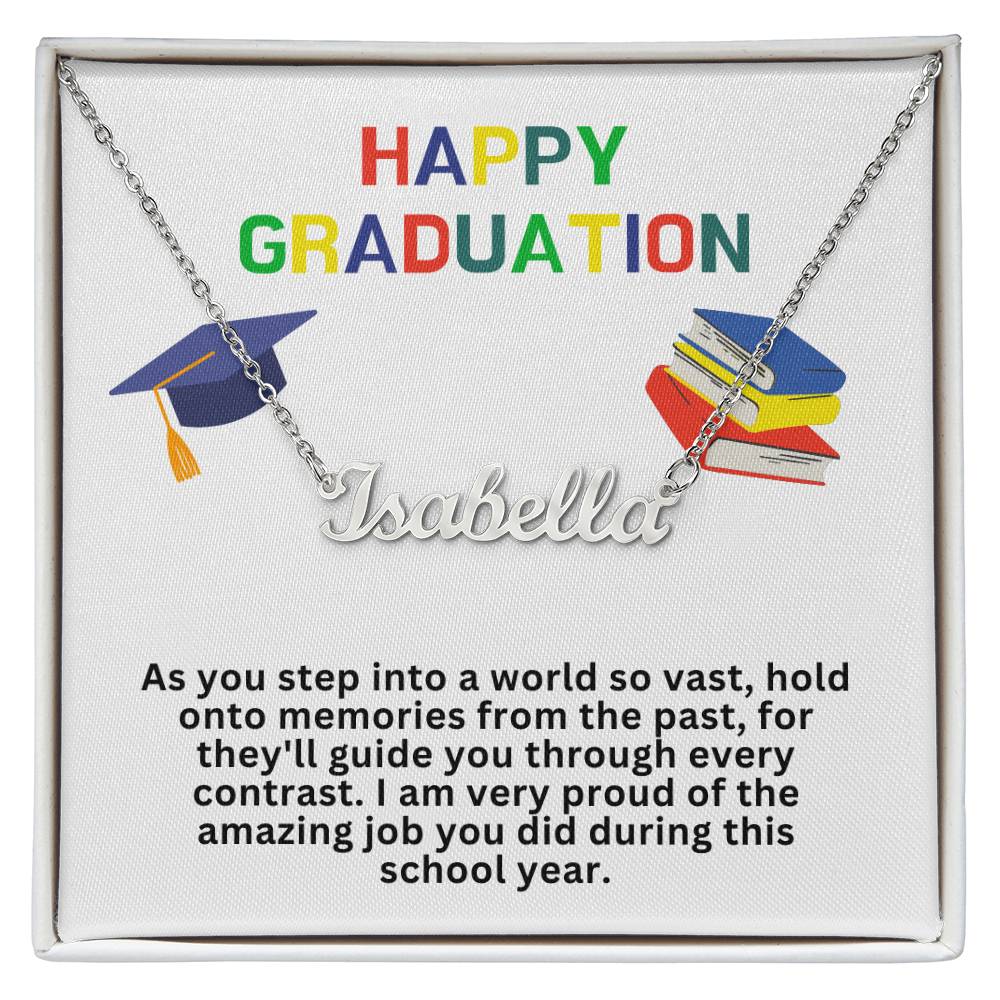 Happy Graduation Custom Name Necklace