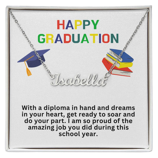 Happy Graduation Custom Name Necklace