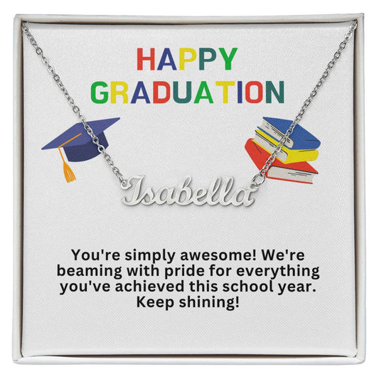 Happy Graduation Custom Name Necklace