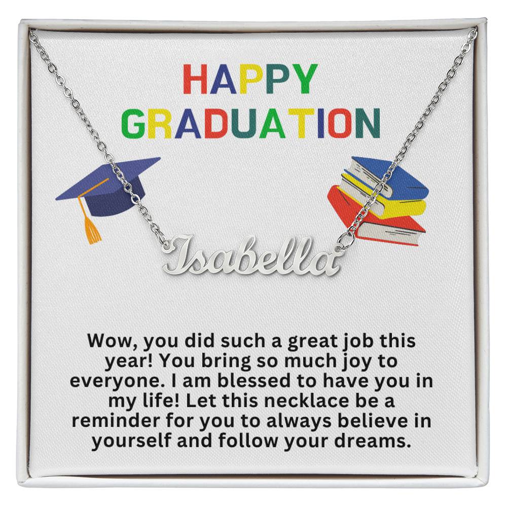 Happy Graduation Custom Name Necklace