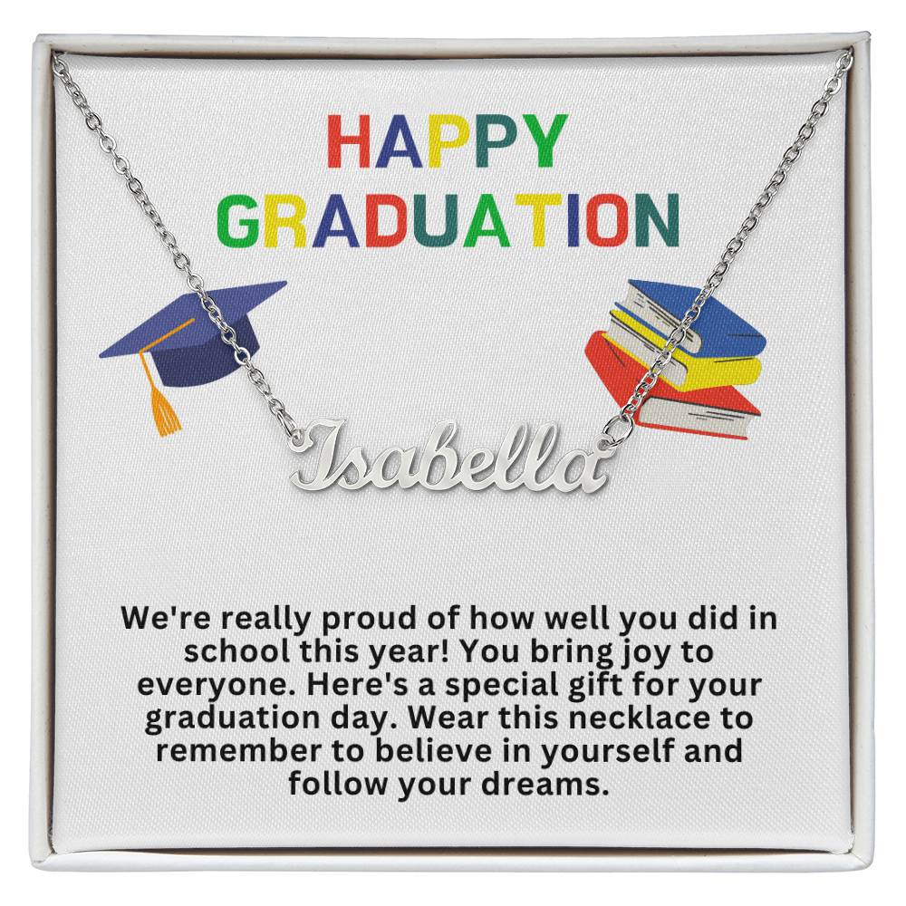 Happy Graduation Custom Name Necklace