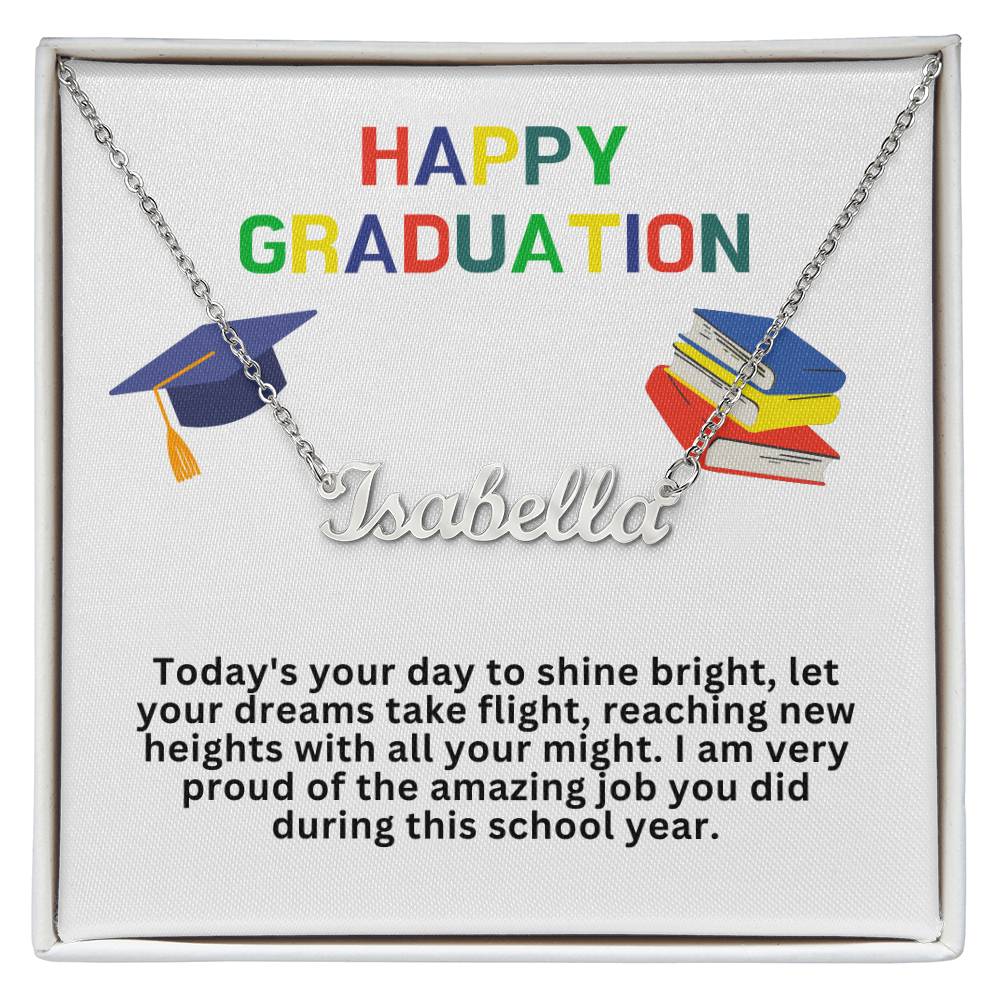 Happy Graduation Custom Name Necklace