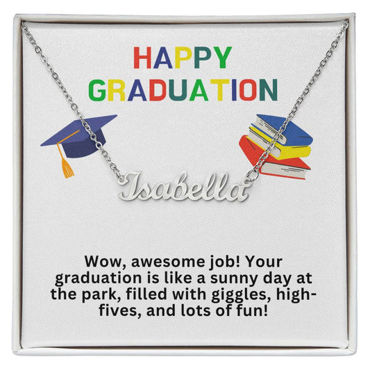 Happy Graduation Custom Name Necklace