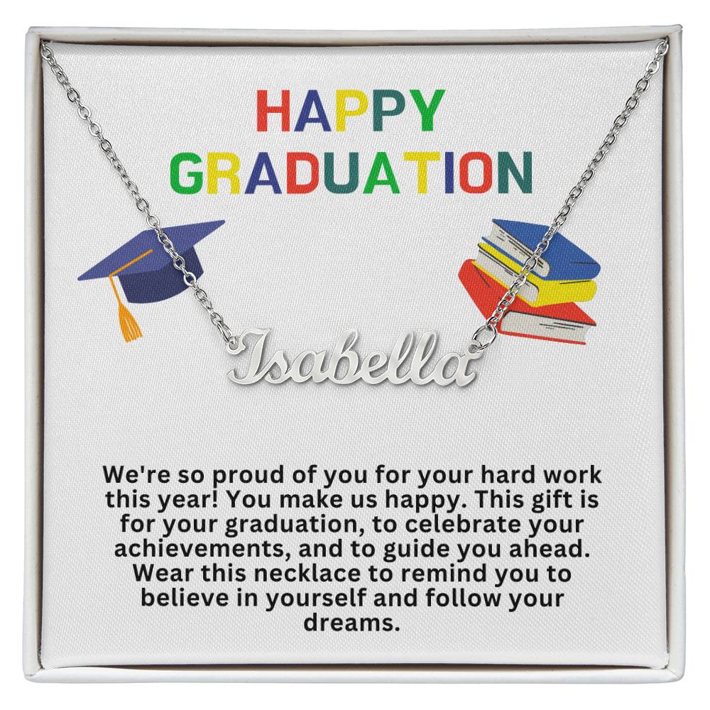 Happy Graduation Custom Name Necklace