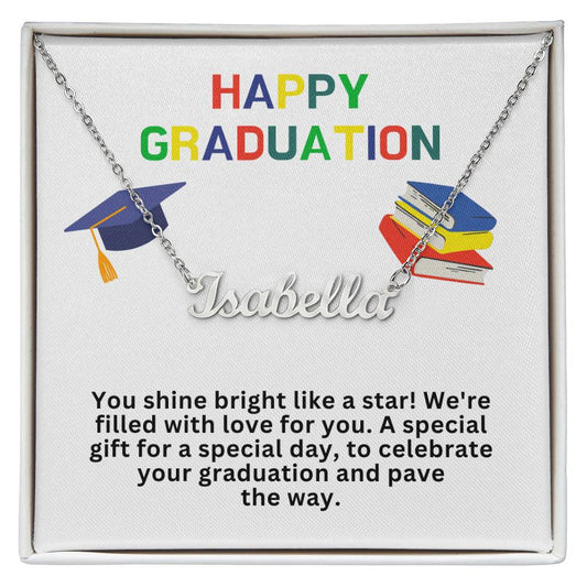 Happy Graduation Custom Name Necklace