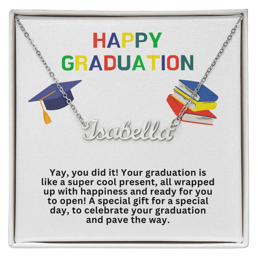 Happy Graduation Custom Name Necklace