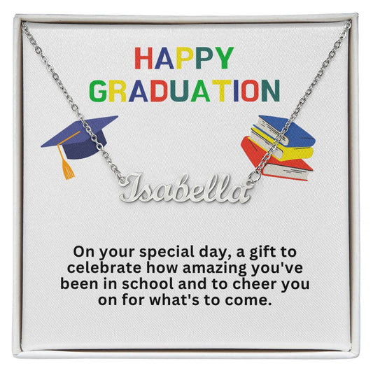 Happy Graduation Custom Name Necklace