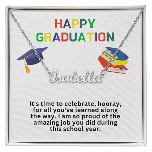 Happy Graduation Custom Name Necklace