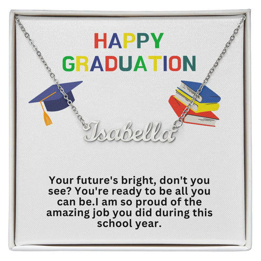 Happy Graduation Custom Name Necklace