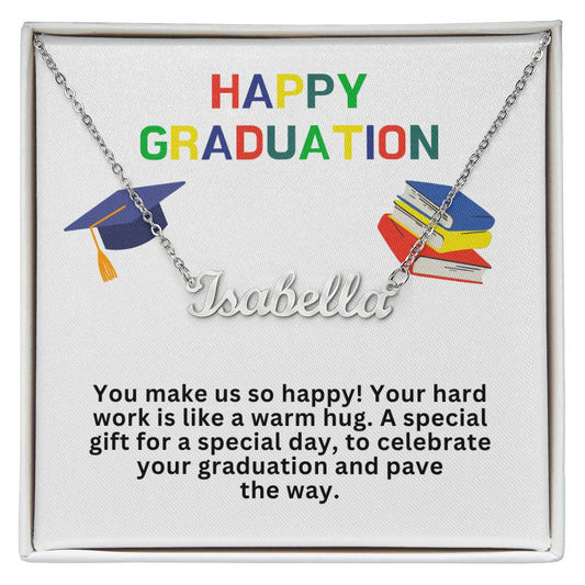 Happy Graduation Custom Name Necklace