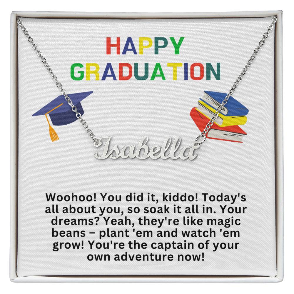 Happy Graduation Custom Name Necklace