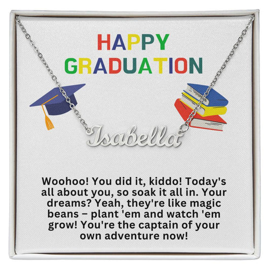 Happy Graduation Custom Name Necklace