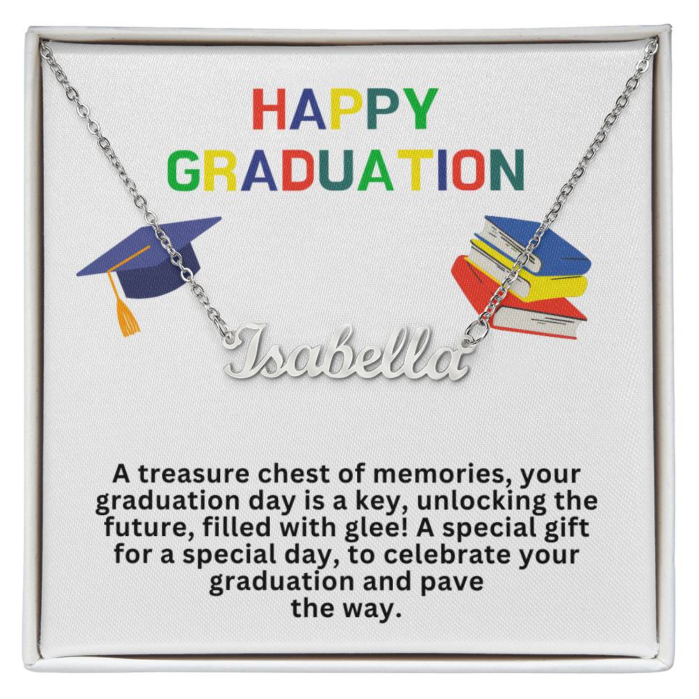 Happy Graduation Custom Name Necklace