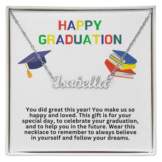 Happy Graduation Custom Name Necklace