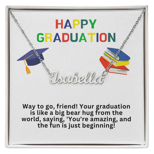 Happy Graduation Custom Name Necklace