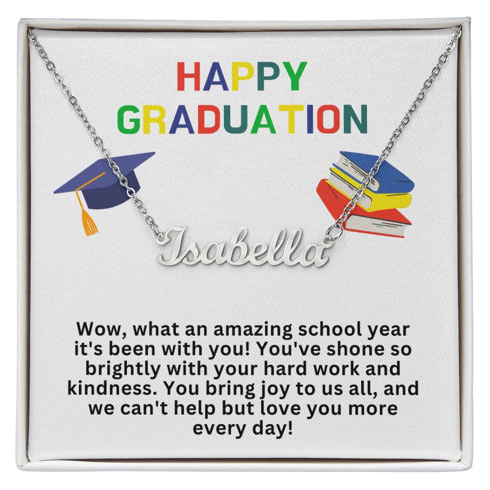 Happy Graduation Custom Name Necklace