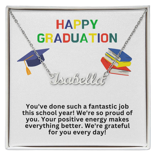 Happy Graduation Custom Name Necklace