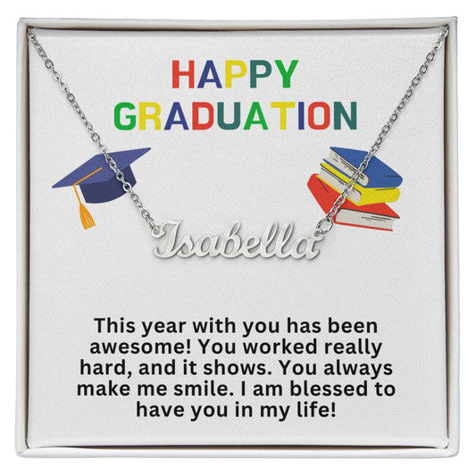 Happy Graduation Custom Name Necklace