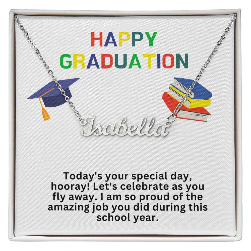 Happy Graduation Custom Name Necklace