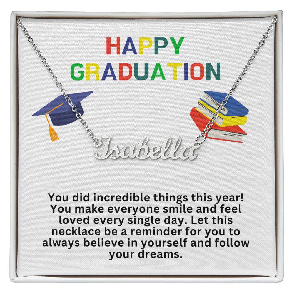 Happy Graduation Custom Name Necklace