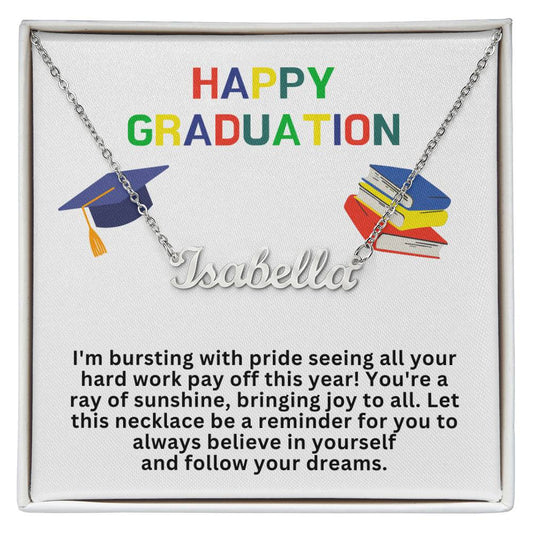 Happy Graduation Custom Name Necklace