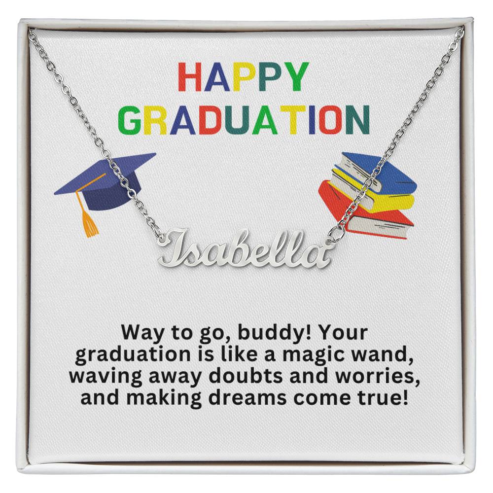 Happy Graduation Custom Name Necklace