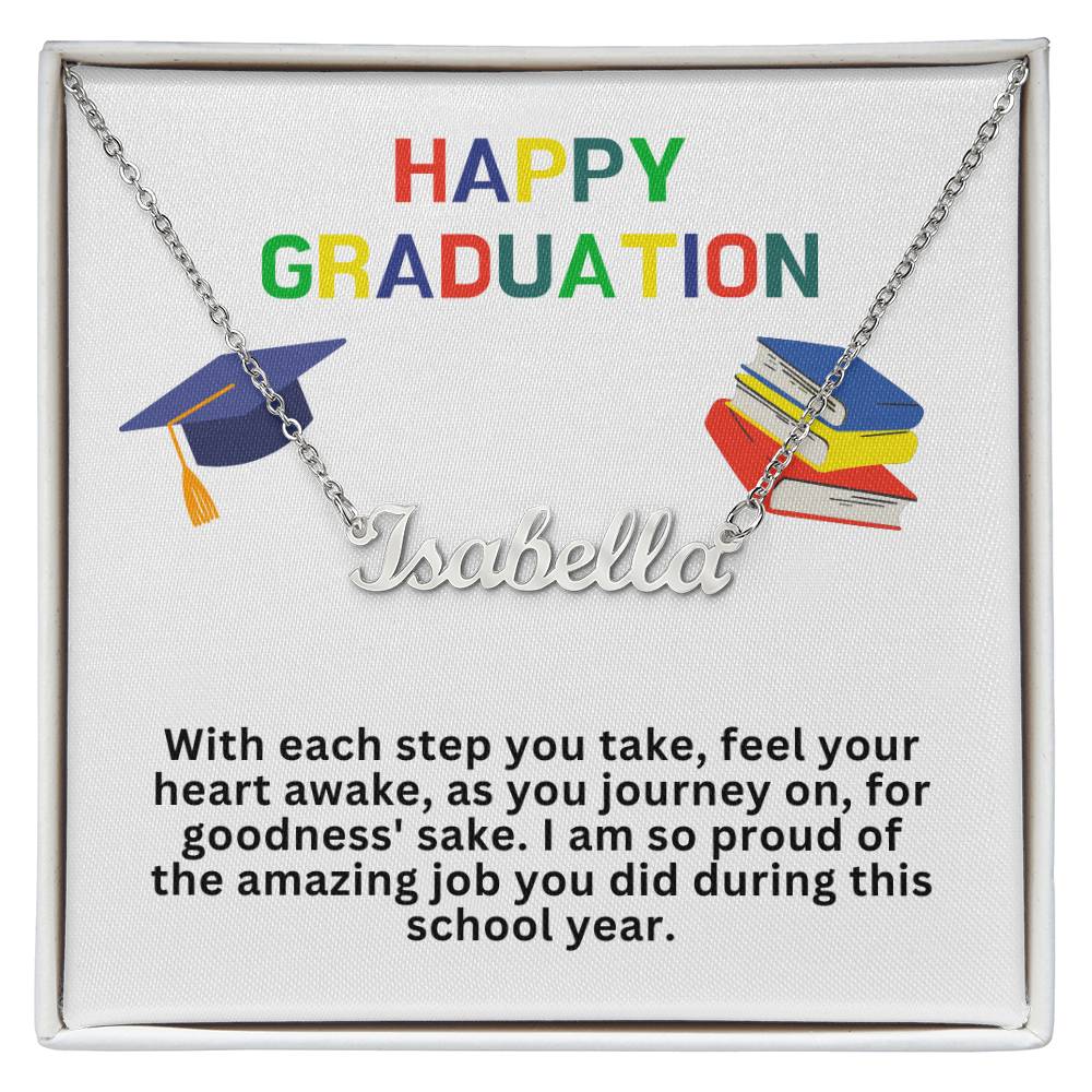 Happy Graduation Custom Name Necklace