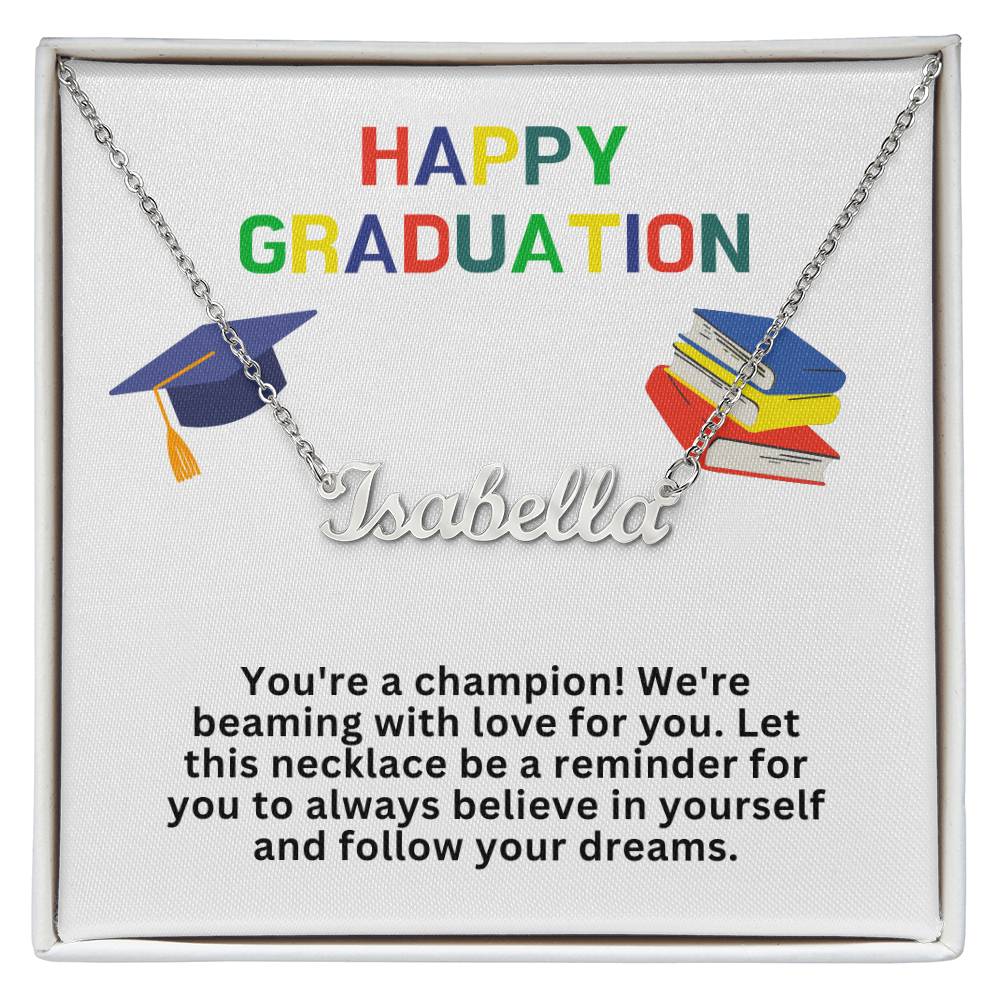 Happy Graduation Custom Name Necklace