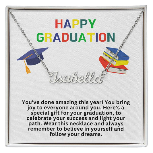 Happy Graduation Custom Name Necklace