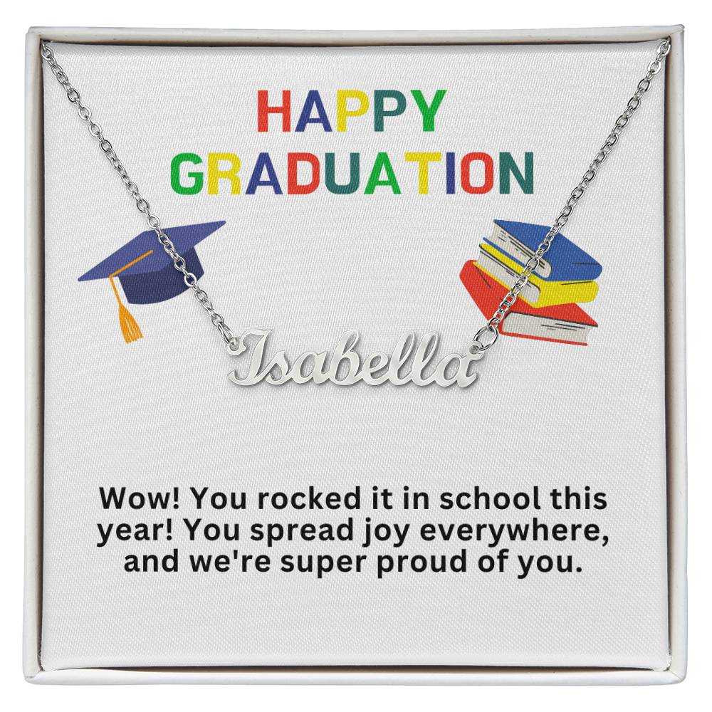 Happy Graduation Custom Name Necklace