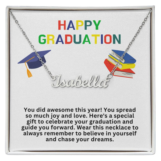 Happy Graduation Custom Name Necklace