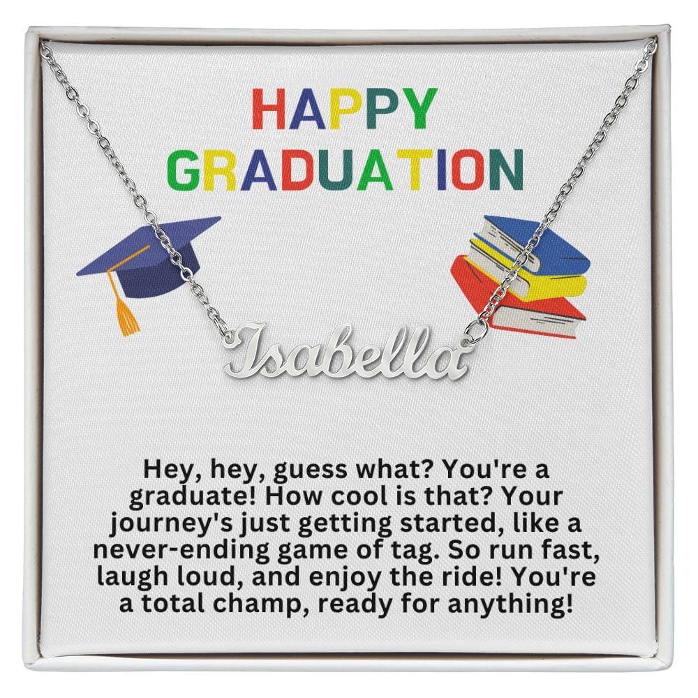 Happy Graduation Custom Name Necklace