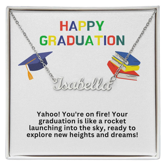 Happy Graduation Custom Name Necklace