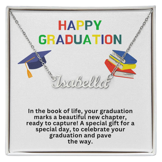 Happy Graduation Custom Name Necklace