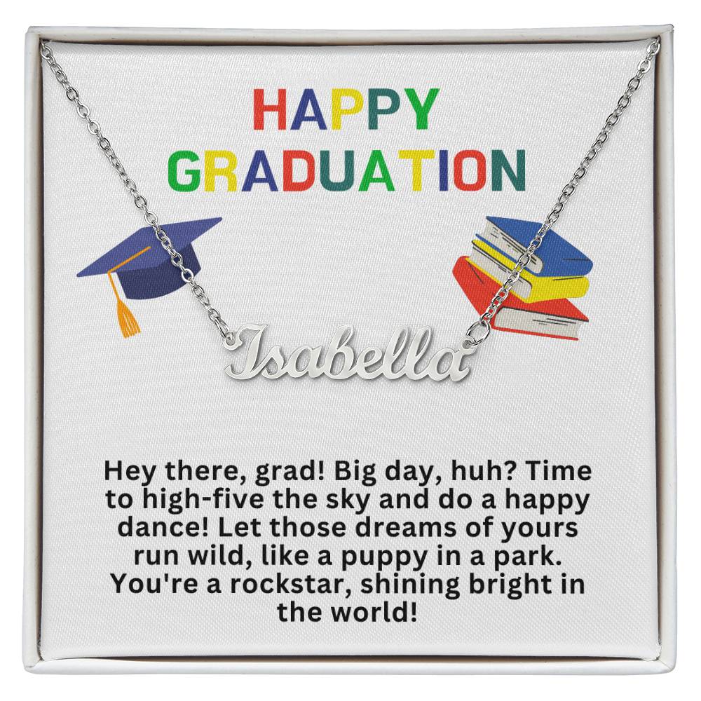 Happy Graduation Custom Name Necklace