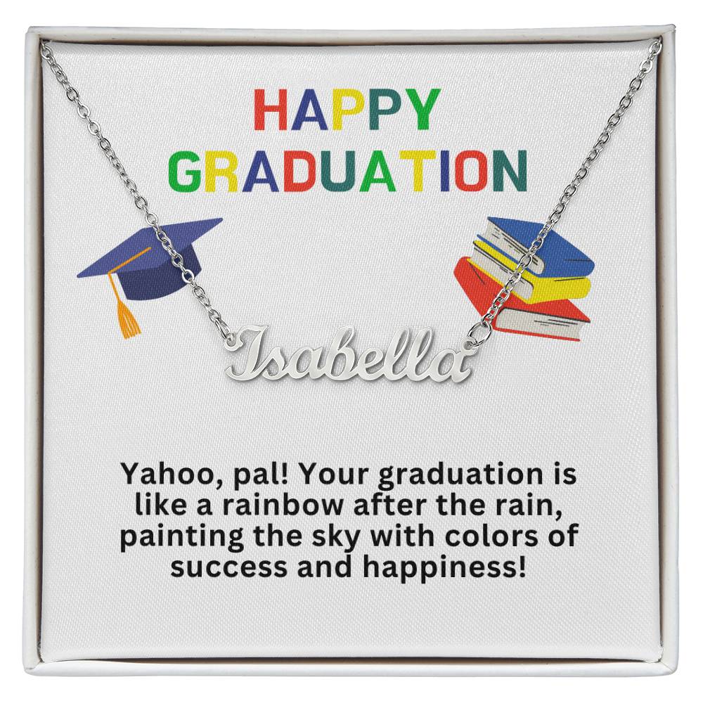 Happy Graduation Custom Name Necklace