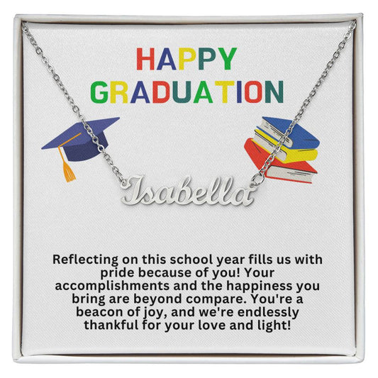 Happy Graduation Custom Name Necklace