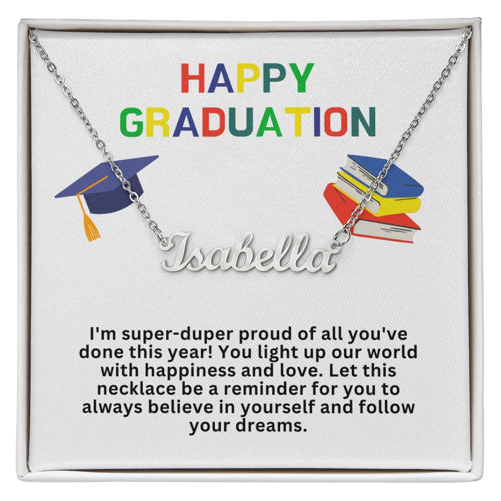 Happy Graduation Custom Name Necklace